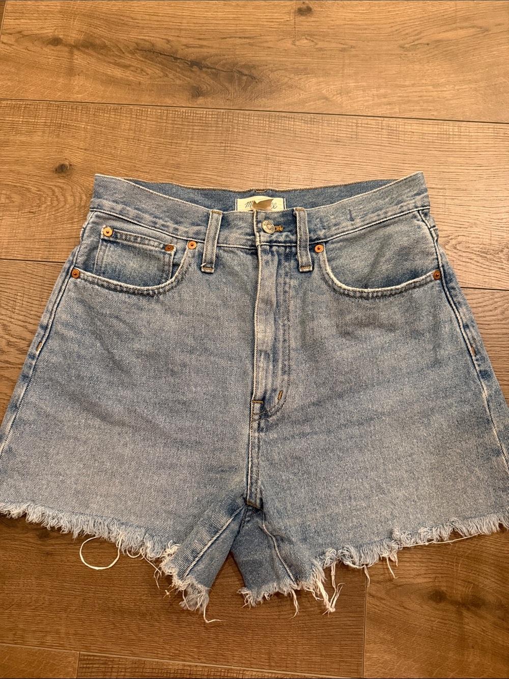 Madewell Light Blue High-Rise Denim Cutoff Shorts